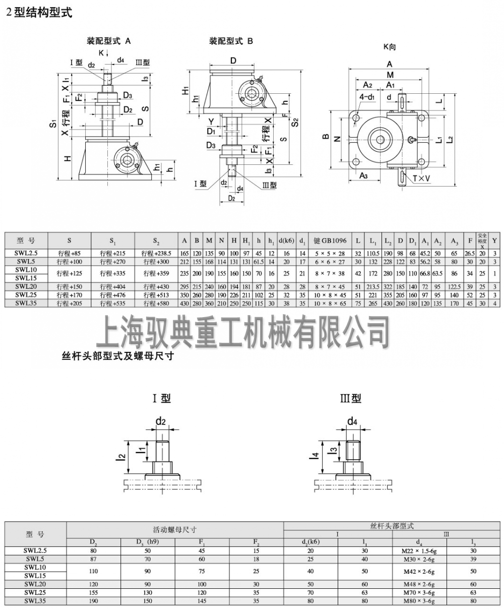 swl蝸輪絲桿升降機圖紙